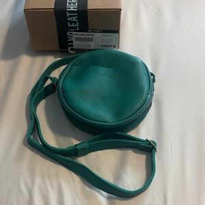 Portland Leather Small Sea Foam Circle Crossbody Bag NEW